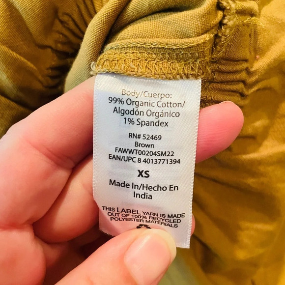 Free Assembly women’s flutter sleeve button top organic cotton SZ XS brown - Picture 8 of 9